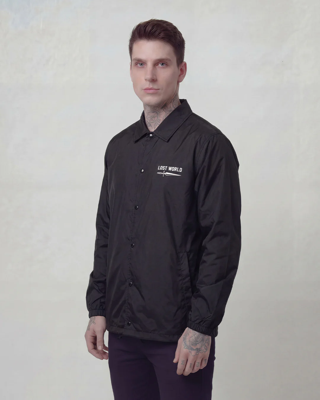 LW Dagger Embroidered Black Coach Jacket - Image 4