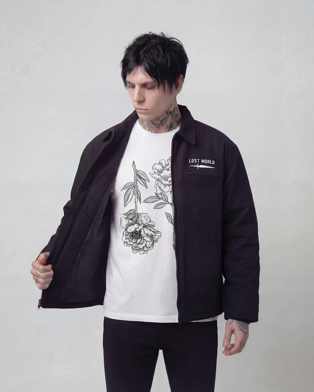 LW Dagger Embroidered Canvas Jacket Black - Image 3
