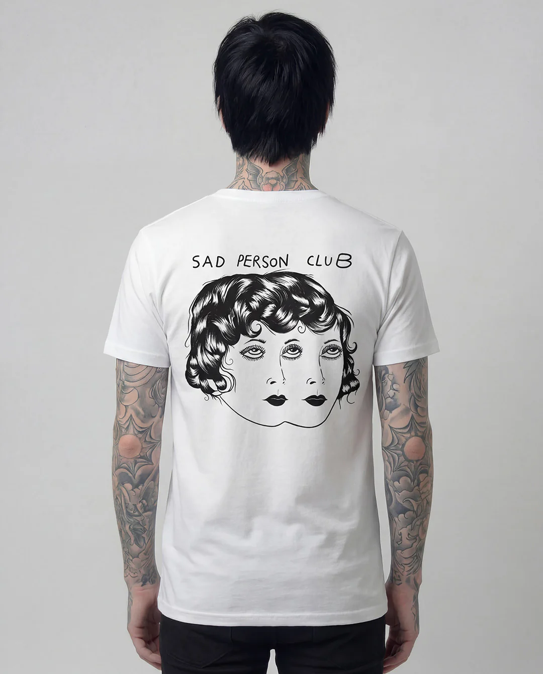 Sad Person Club White Tee - Image 3